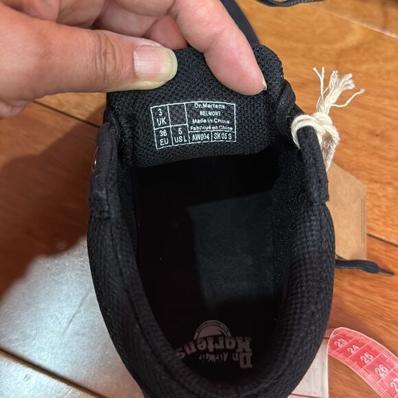 NWOB Dr. Martens Black Canvas Boots with Yellow Stitching size 5 - Picture 8 of 8